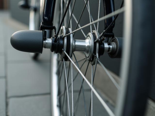 Close up of a bike wheel